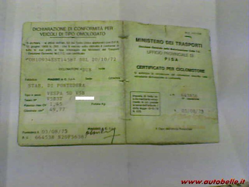 libretto vespa 50 special v5b3t