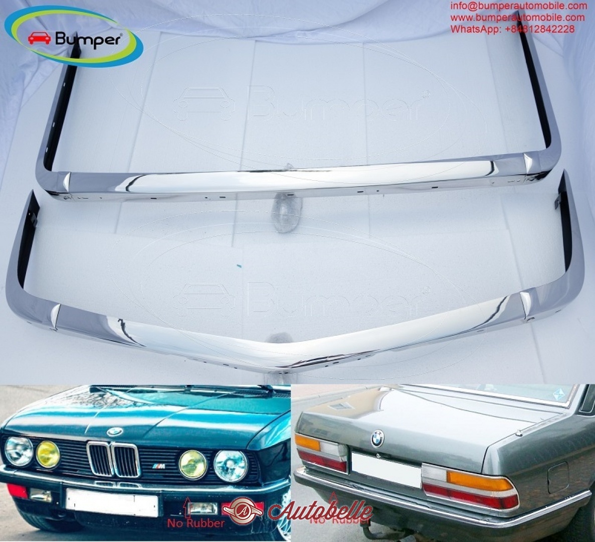 Vendo BMW E28 bumper (1981 1988) by stainless steel (BMW E28 Stoßfänger)