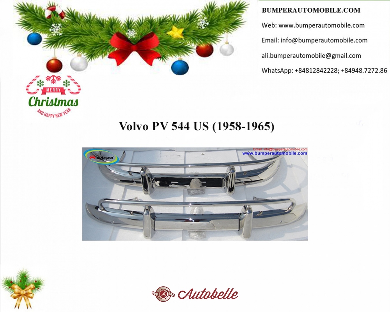 Vendo Volvo PV 544 US type bumper 19581965 by stainless steel